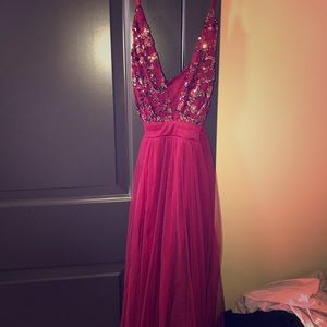 glittery red prom/ fancy date night dress